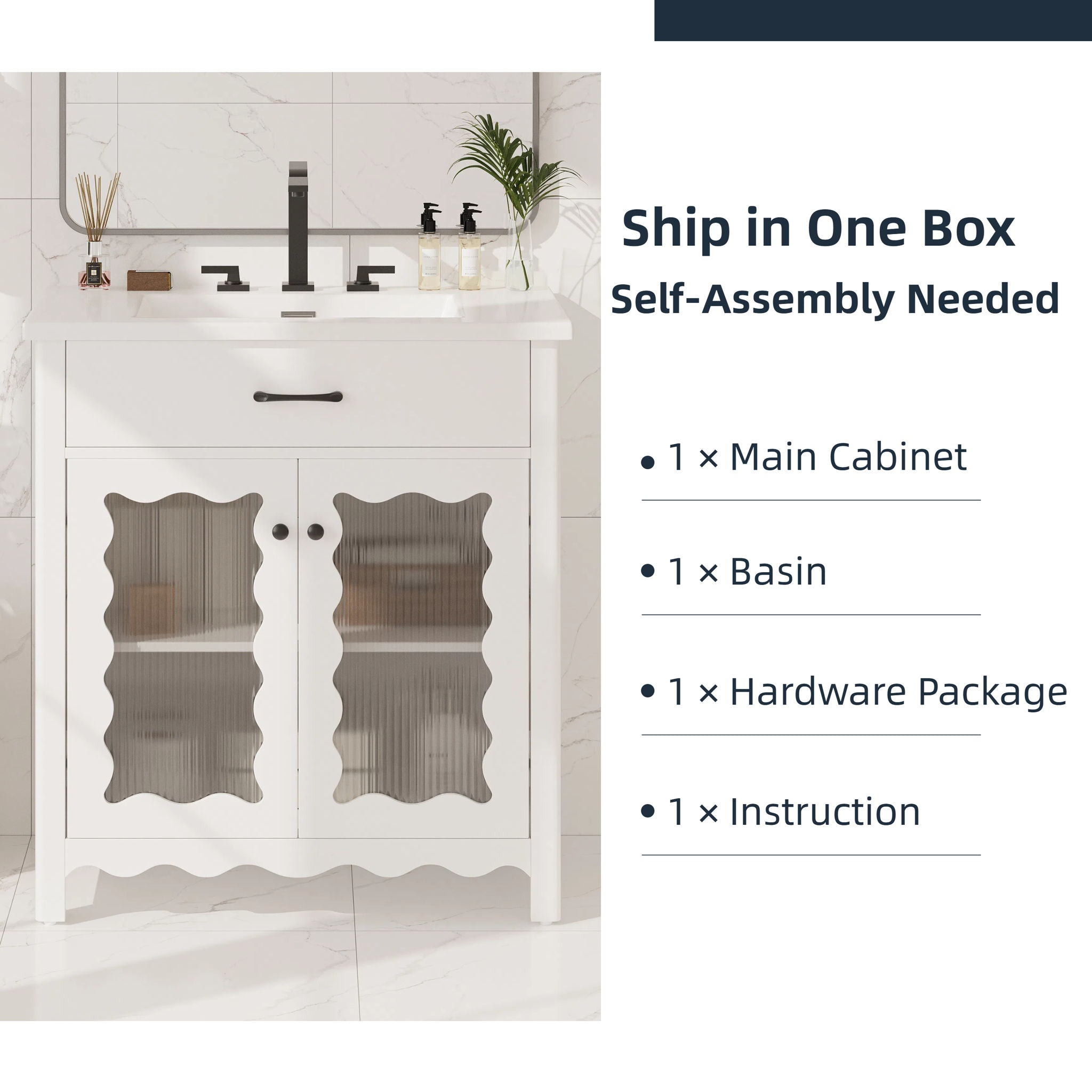 Modern Bathroom Vanity With Tempered Glass Doors by HouseOfZazla