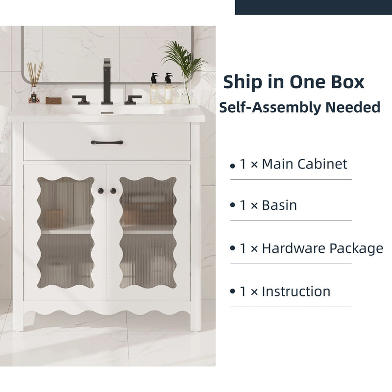 Modern Bathroom Vanity With Tempered Glass Doors by HouseOfZazla