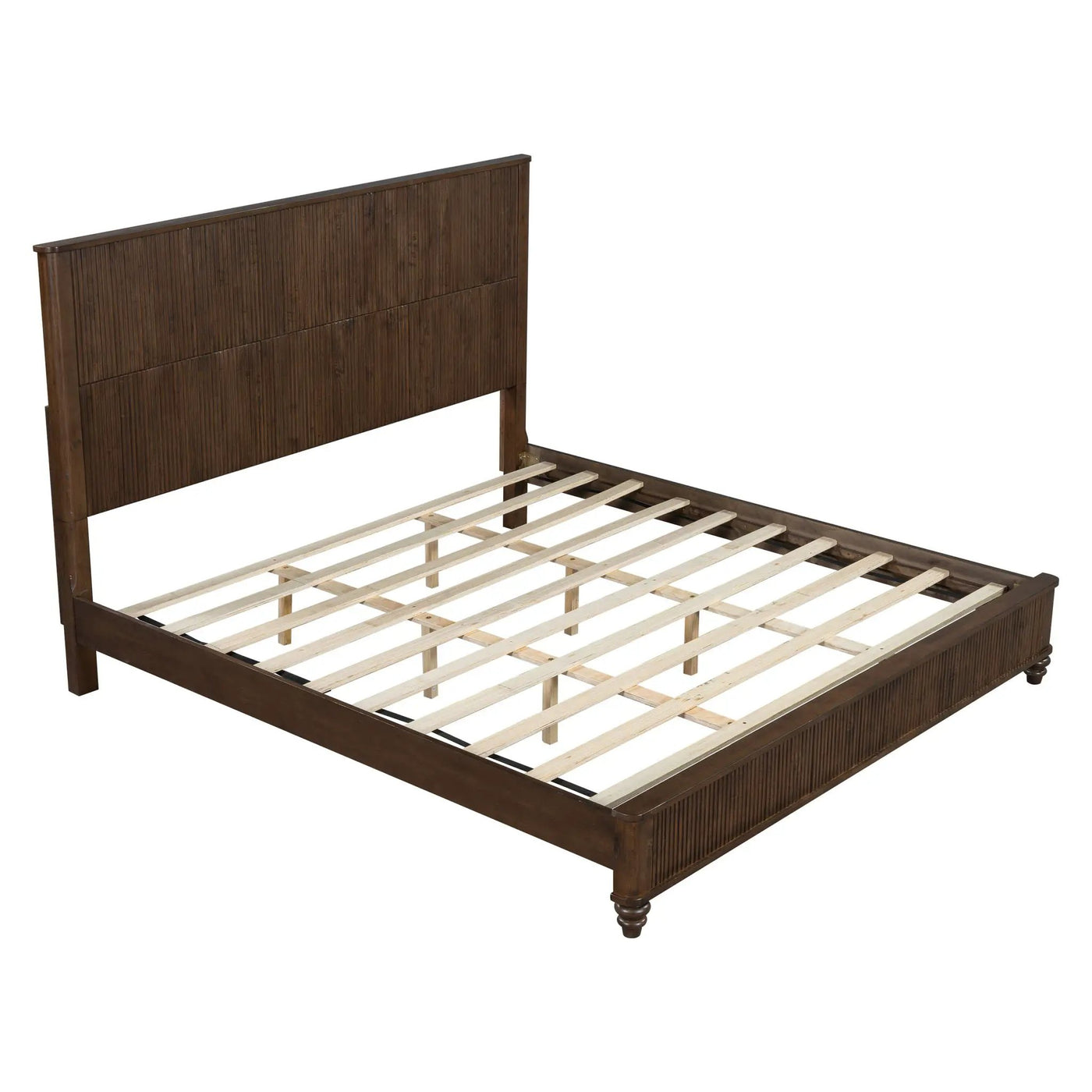 Platform Bed Frame With Tall Headboard by HouseOfZazla