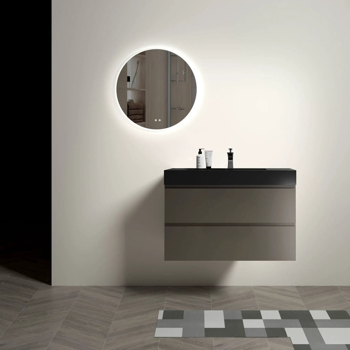Alice - Bathroom Vanity With Sink, Large Storage Wall Mounted Floating Bathroom Vanity For Modern Bathroom, One-Piece Sink Basin Without Drain And Faucet by HouseOfZazla