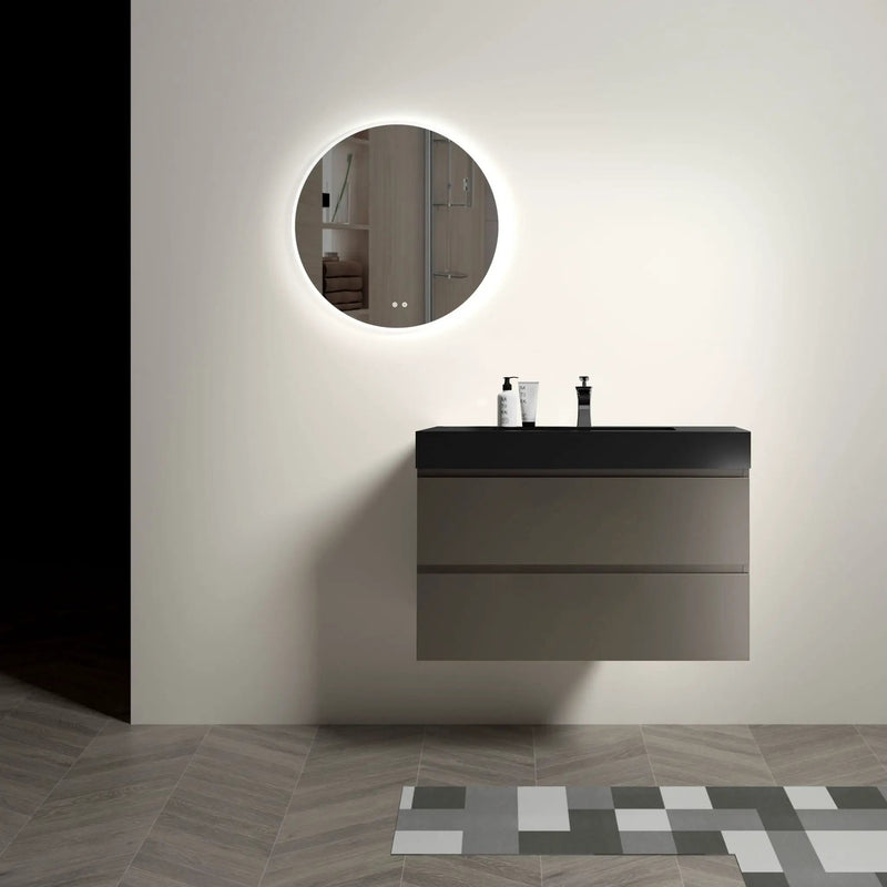 Alice - Bathroom Vanity With Sink, Large Storage Wall Mounted Floating Bathroom Vanity For Modern Bathroom, One-Piece Sink Basin Without Drain And Faucet by Unique Piece Furniture
