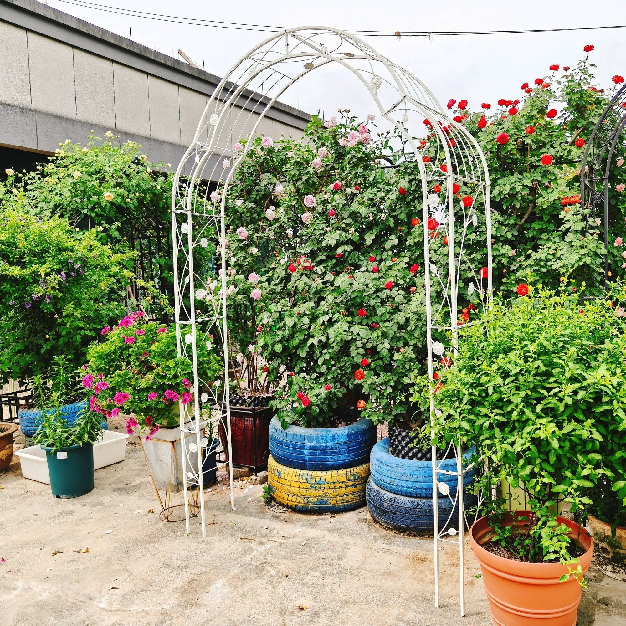 Metal Garden Arch Assemble Freely With 8 Styles Garden Arbor Trellis Climbing Plants Support Rose Arch by HouseOfZazla