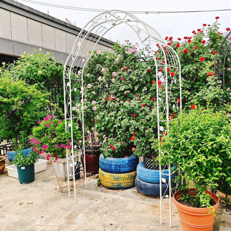 Metal Garden Arch Assemble Freely With 8 Styles Garden Arbor Trellis Climbing Plants Support Rose Arch by HouseOfZazla