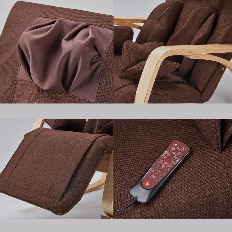Full Massage Function Air Pressure Comfortable Relax Rocking Chair, Lounge Chair Relax Chair With Cushion - Brown by Unique Piece Furniture