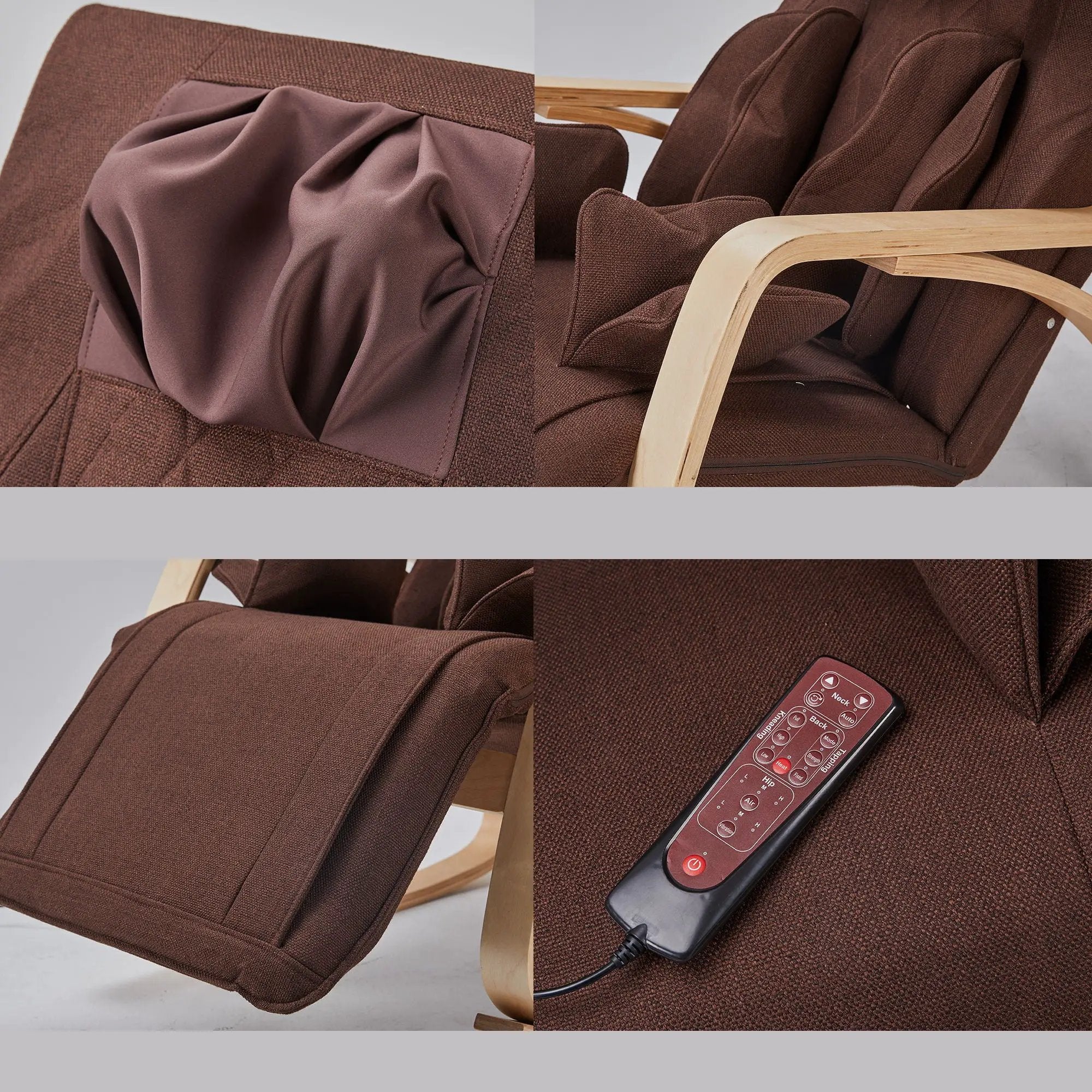 Full Massage Function Air Pressure Comfortable Relax Rocking Chair, Lounge Chair Relax Chair With Cushion - Brown by HouseOfZazla
