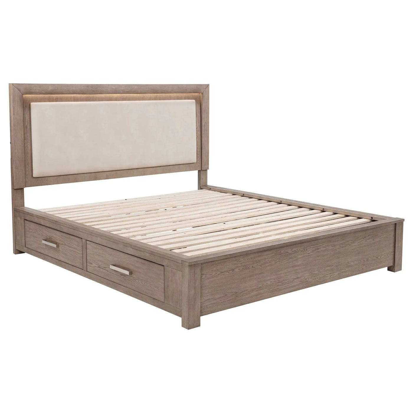 Gibbons - LED Storage Bed With Upholstered Headboard by HouseOfZazla