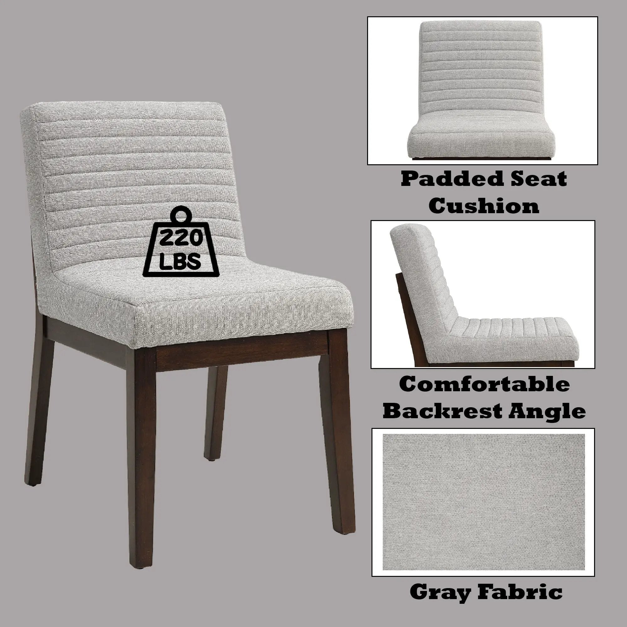 Edwyn - Linen Side Chair (Set of 2) - Gray by Unique Piece Furniture