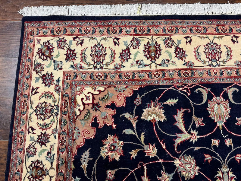 Navy Blue Pak Persian Rug 6x10, Floral Medallion, Traditional Persian Area Rug, Fine 240 KPSI by Jewel Rugs