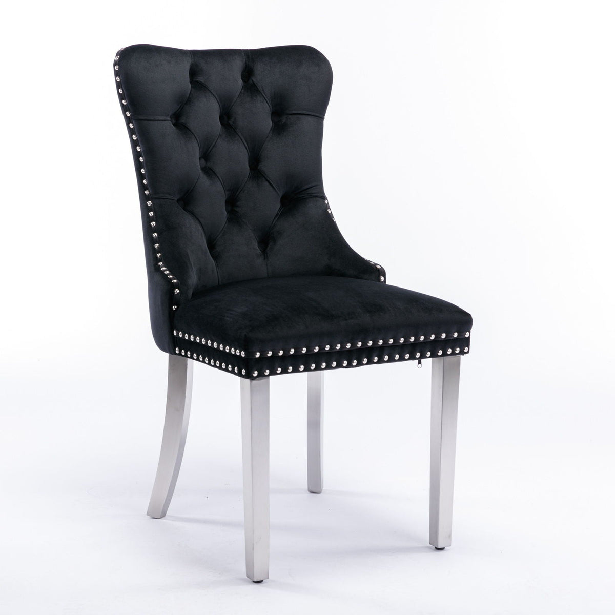 Contemporary Upholstered Dining Chair Set with Nailhead Trim - Multiple Colors, photo 12 of 24