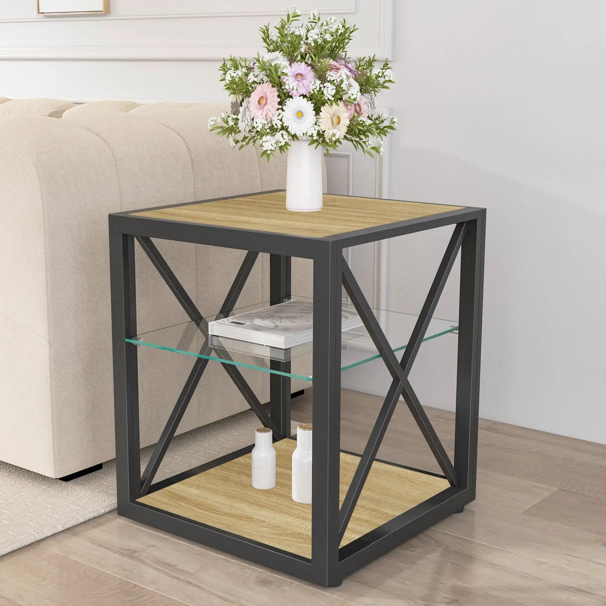 1 Piece Modern End Table Nightstand for Bedroom & Living Room by HouseOfZazla