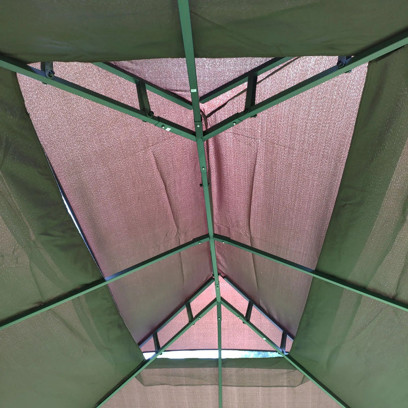 13 0 Outdoor Patio Gazebo Canopy Tent With Ventilated Double Roof And Mosquito Net (Detachable Mesh Screen On All Sides) Suitable For Lawn Garden Backyard And Deck Top - Brown by HouseOfZazla