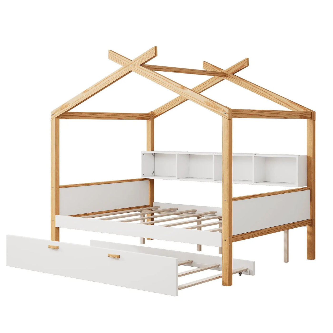 House Bed With Bookshelf Storage by HouseOfZazla