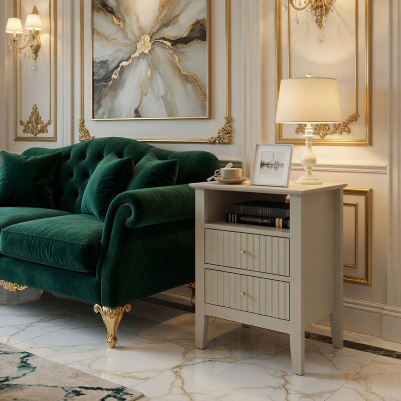 Fluted Nightstand With 2 Drawers by HouseOfZazla