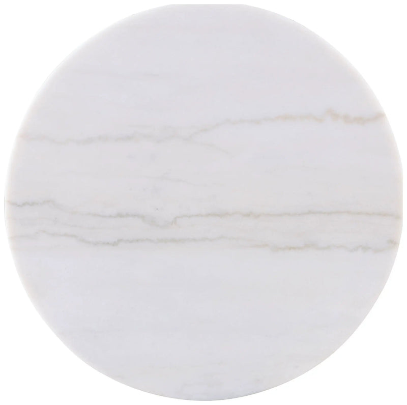 Jason Round White Marble Top Coffee Table Greige by Unique Piece Furniture