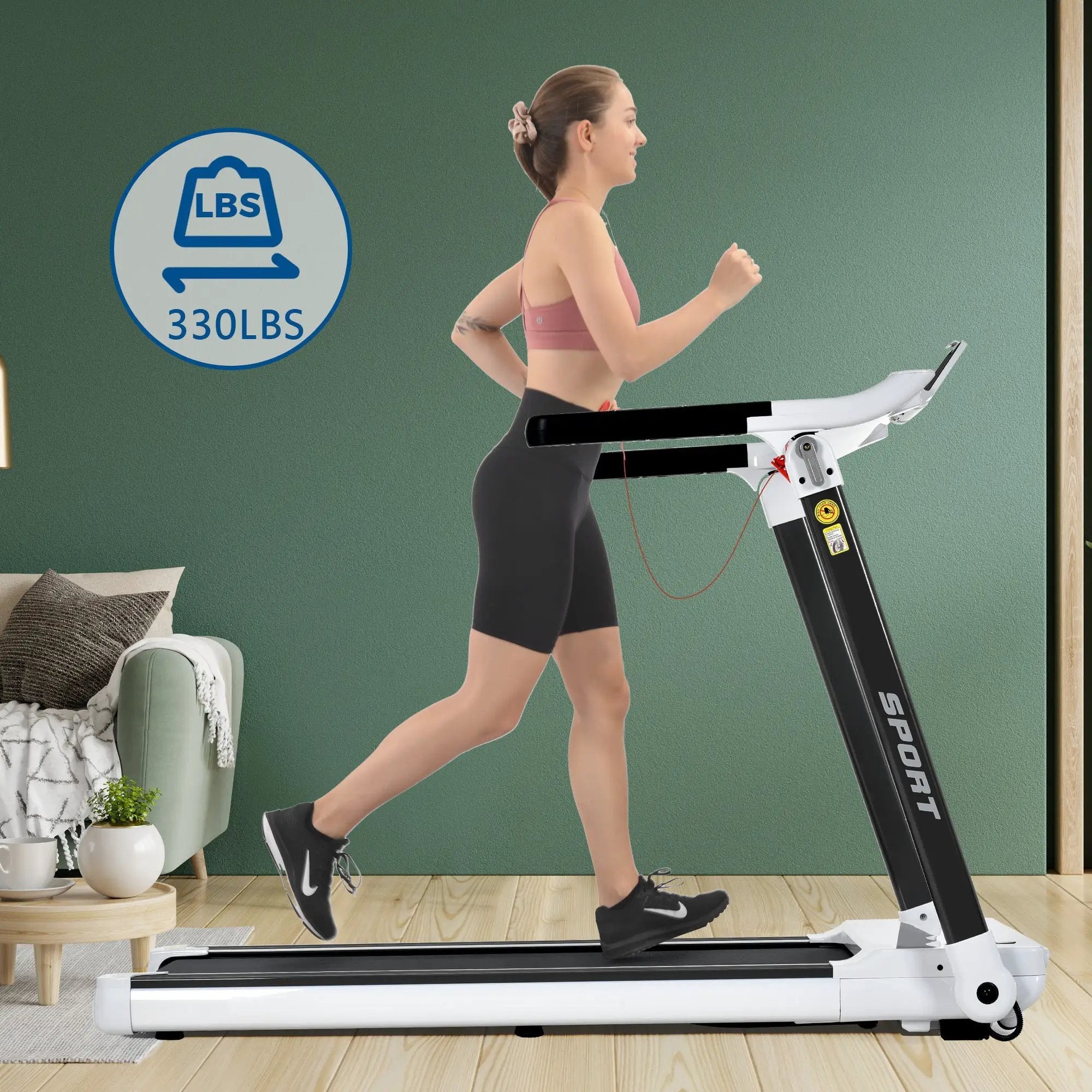 Rovix Portable Compact Home Cardio Fitness Treadmill With 3.5HP Electric Motor & Bluetooth Speakers (SAK32416) by SAKSBY WHOLESALE