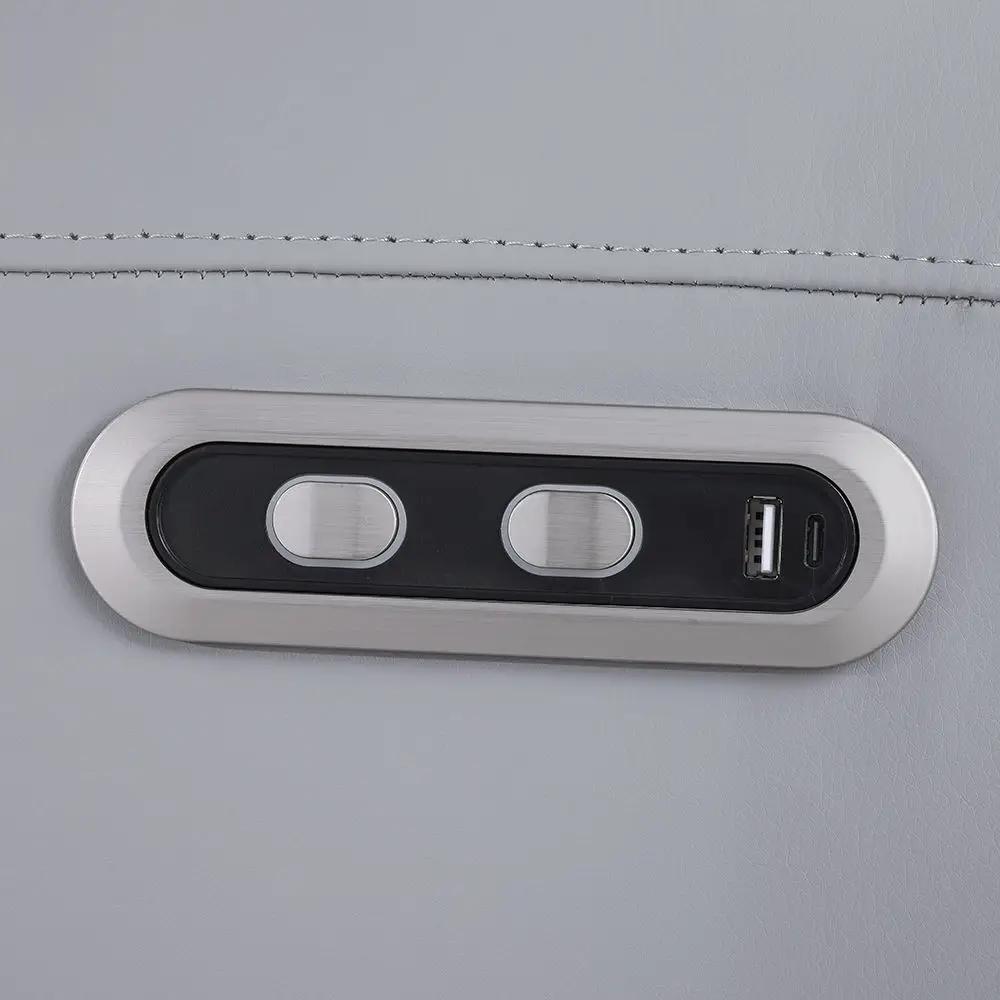Jeromie - Power Motion Sofa With USB Port - Gray Synthetic Leather by Unique Piece Furniture