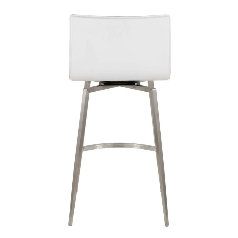 Mara - Upholstered Contemporary Fixed Height Counter Stool With Swivel (Set of 2) - White by Unique Piece Furniture