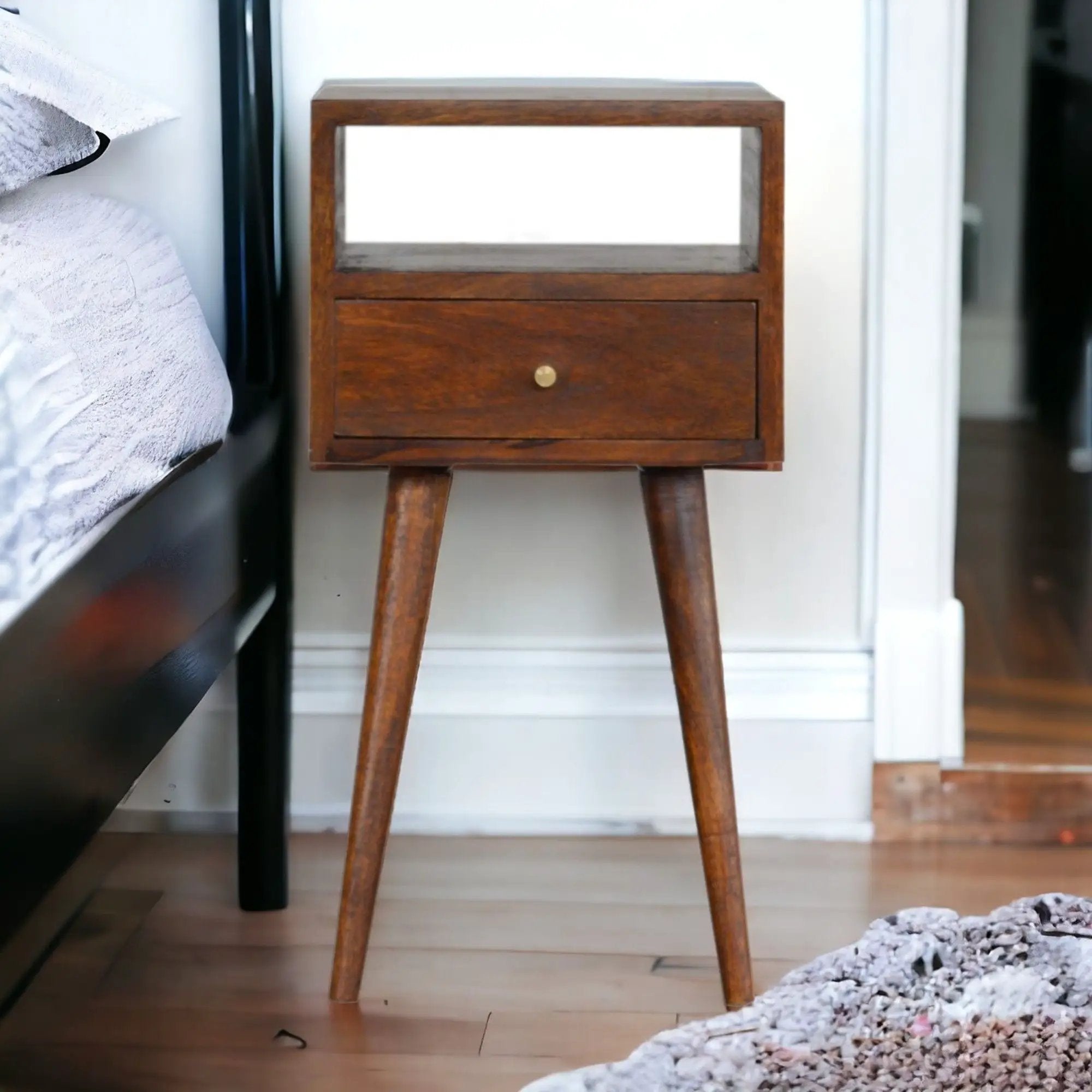 Solid Wood Mini Nightstand by HouseOfZazla