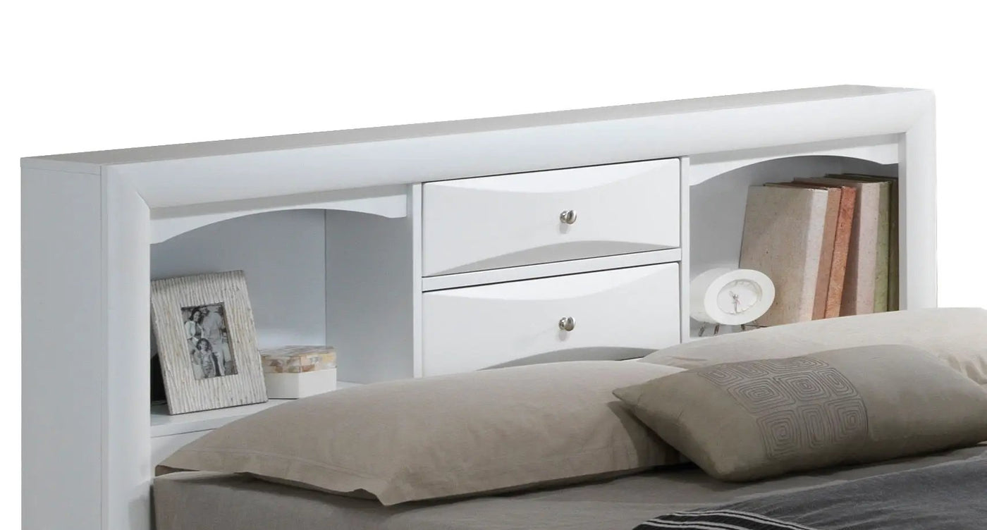 Modern Design Storage Bed With Bookcase Headboard by HouseOfZazla