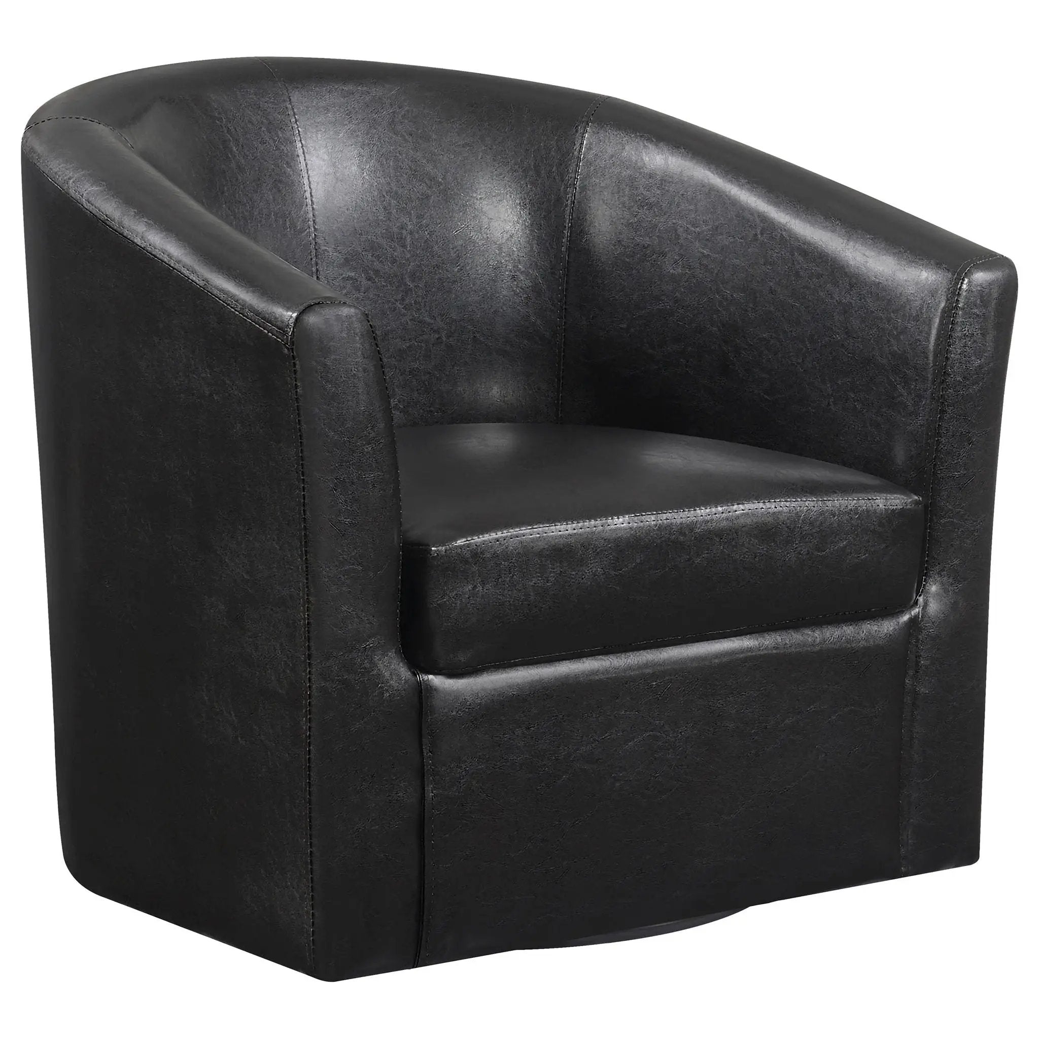 Tournefeuille - Swivel Armchair With Barrel Back Design And Sloping Armrests - Brown by HouseOfZazla