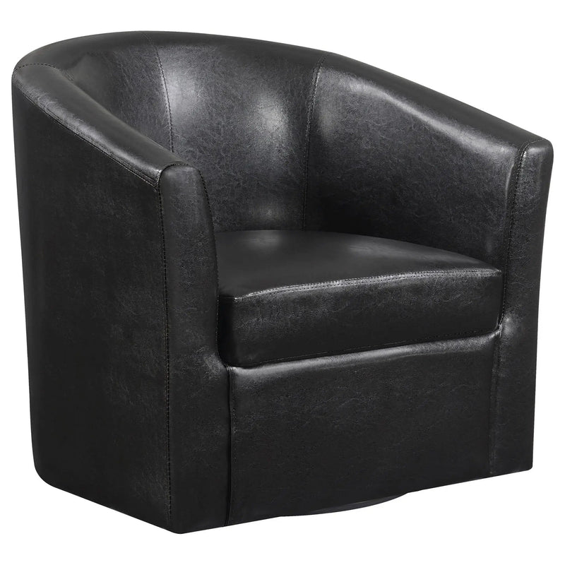 Tournefeuille - Swivel Armchair With Barrel Back Design And Sloping Armrests - Brown by HouseOfZazla