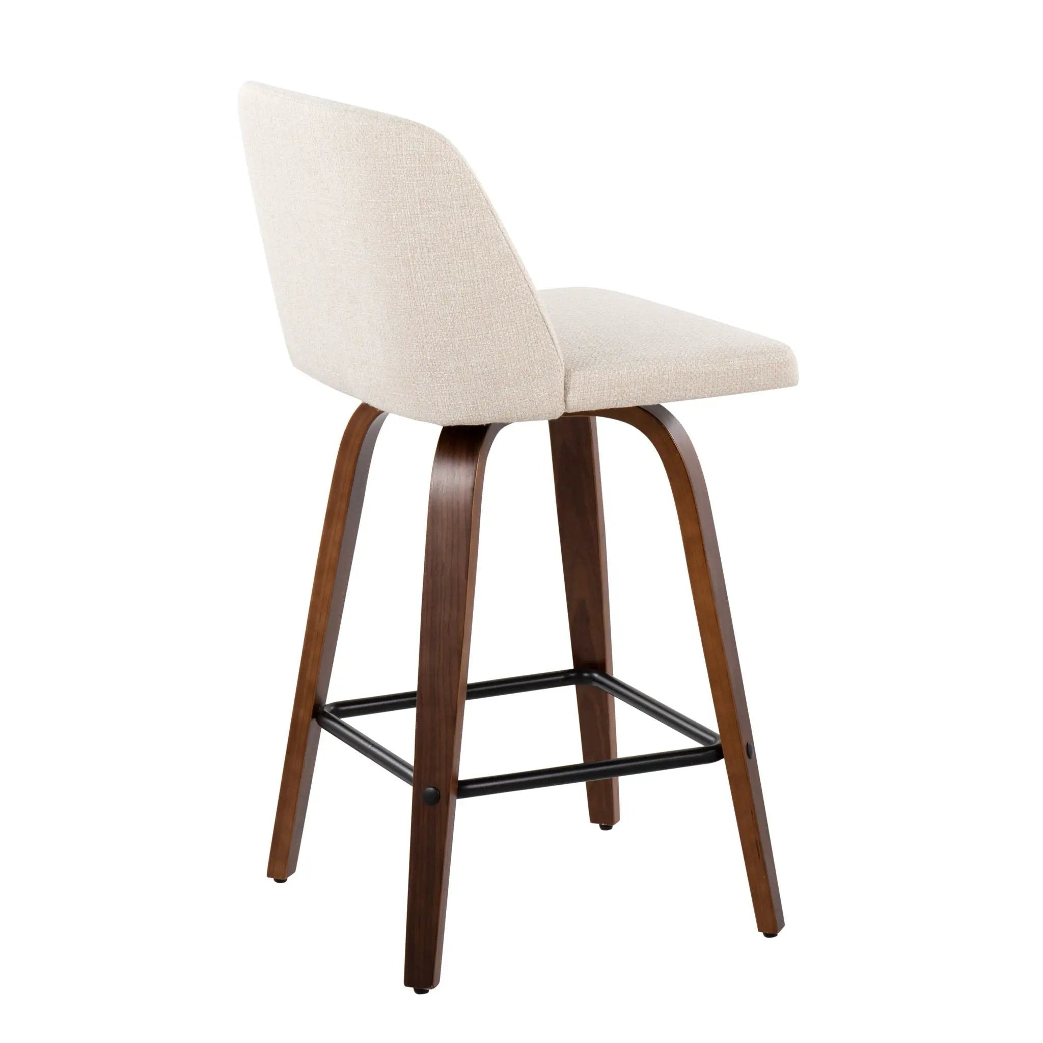 Toriano - Mid Century Modern Fixed Height Counter Stool & Square Footrest (Set of 2) by Unique Piece Furniture