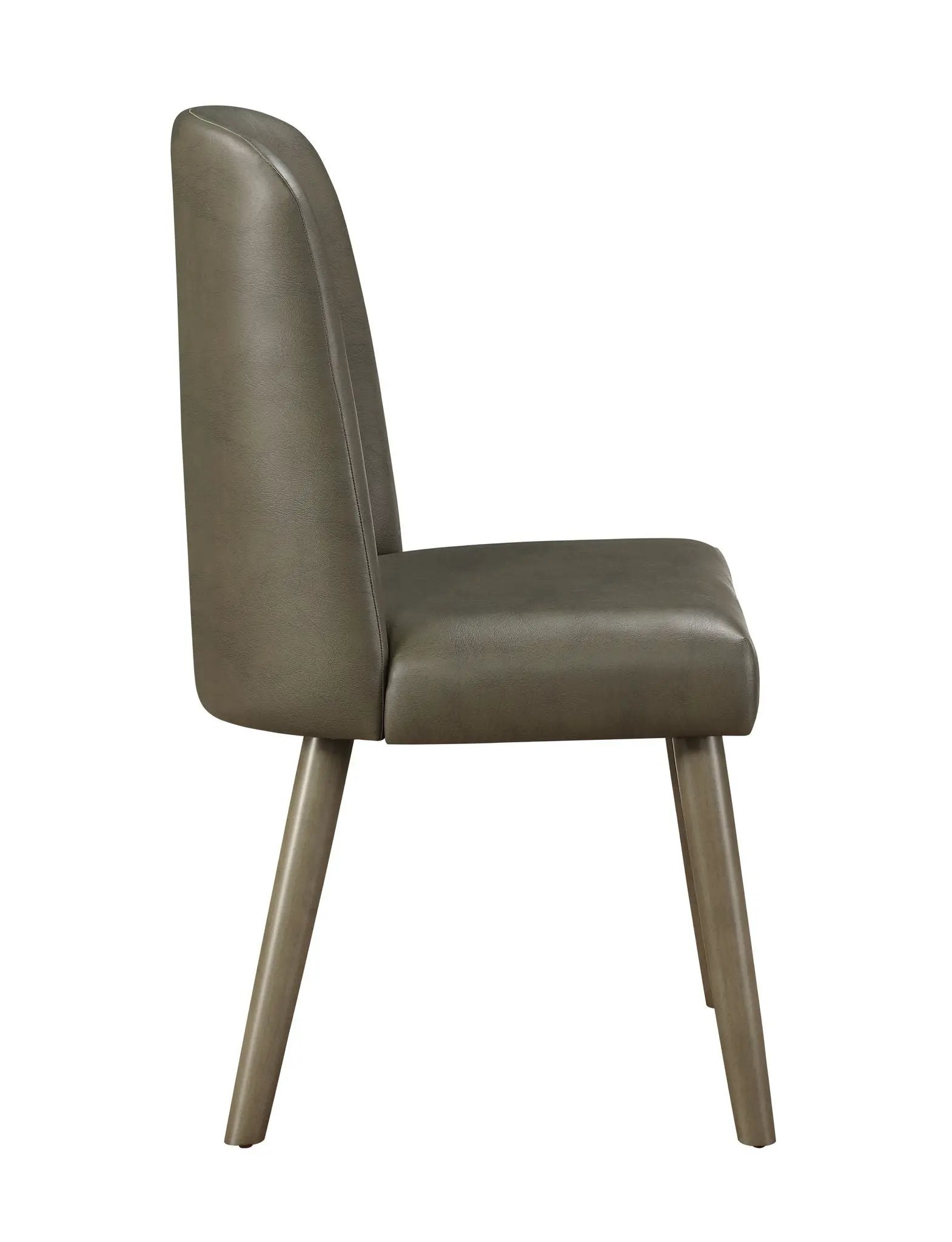 Waylon - Synthetic Leather Side Chair (Set of 2) - Gray / Oak by Unique Piece Furniture