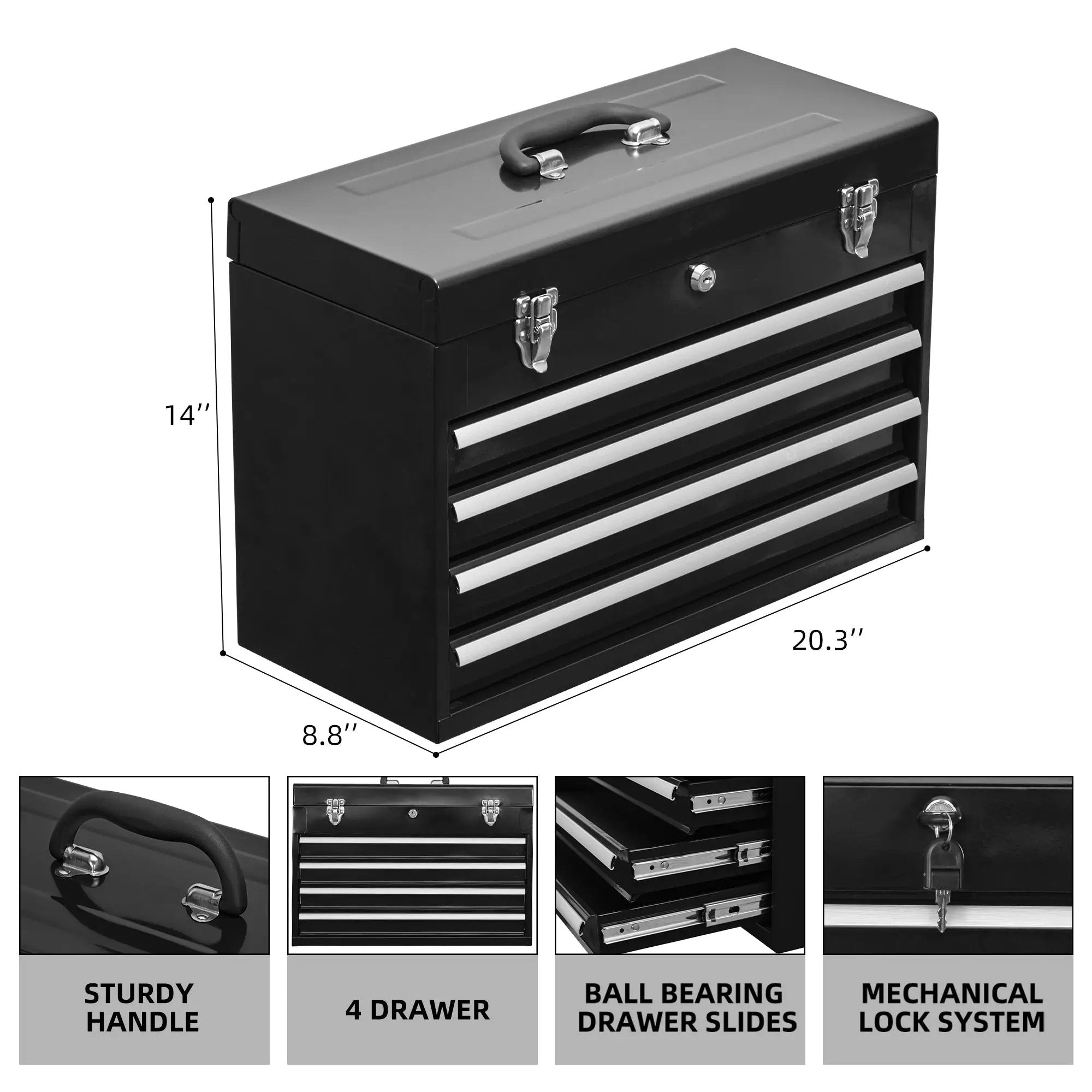 Metal Tool Box with 4 Drawers by HouseOfZazla