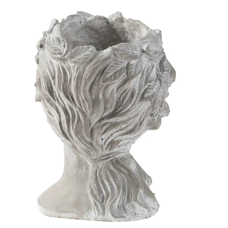 Cement Bust Wall Planter Indoor Outdoor Home Garden Decor, 8 - Gray by HouseOfZazla