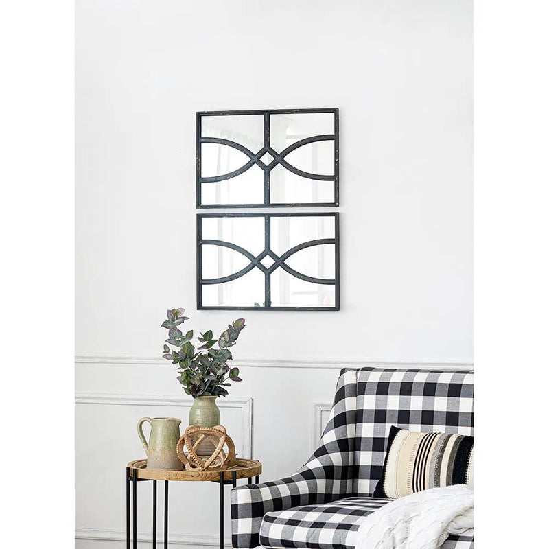 Rectangular Wooden Wall Mirror With Antique Frame, Vertical Or Horizontal Home Decor For Living Room (Set of 2) by HouseOfZazla