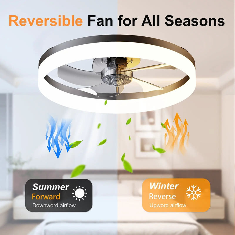 19.7" LED Ceiling Fan Light with Remote & App Control by HouseOfZazla