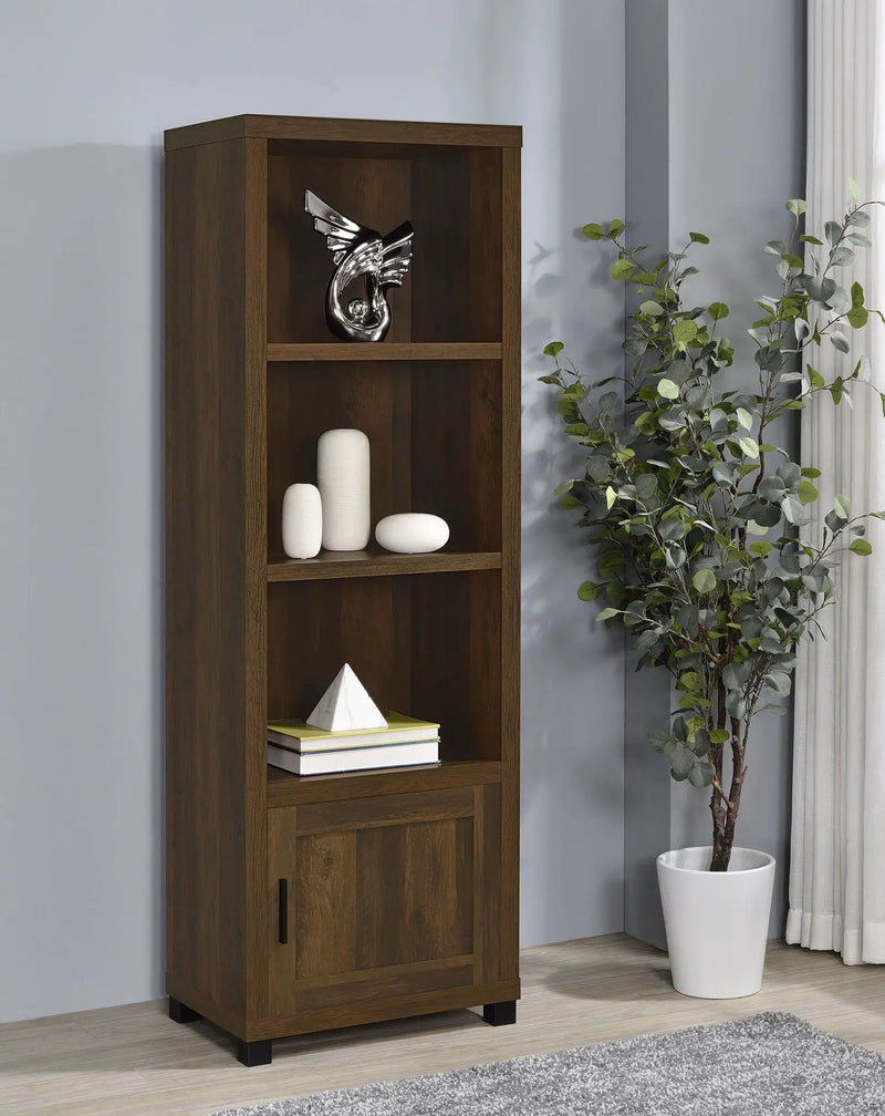 Sachin 3-shelf Engineered Wood Media Tower Dark Pine by Unique Piece Furniture