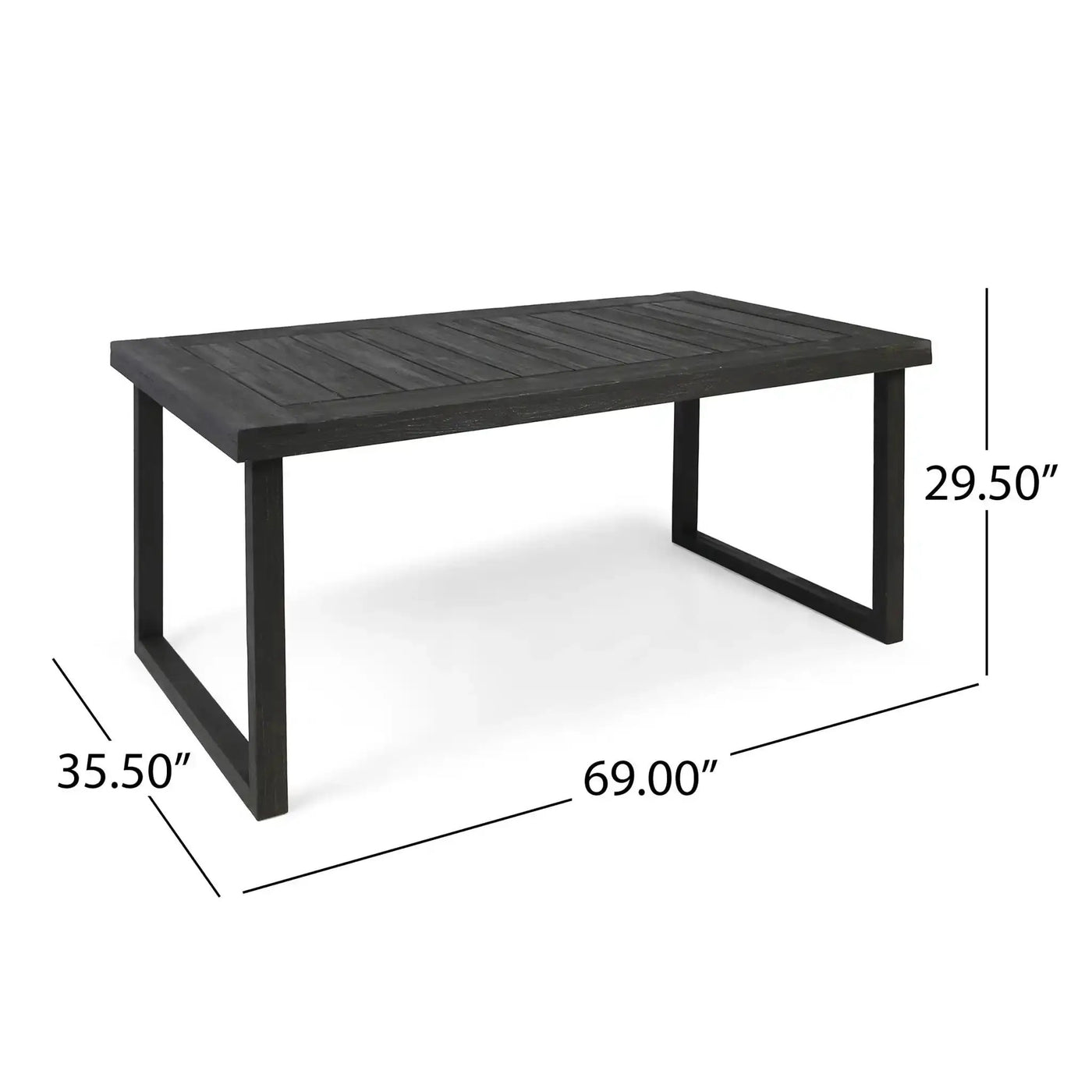 Outdoor Acacia Wood Dining Table, Sandblast Finish by HouseOfZazla