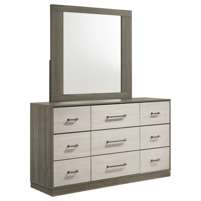 Fenwick 9-drawer Dresser with Mirror Grey Oak by Unique Piece Furniture