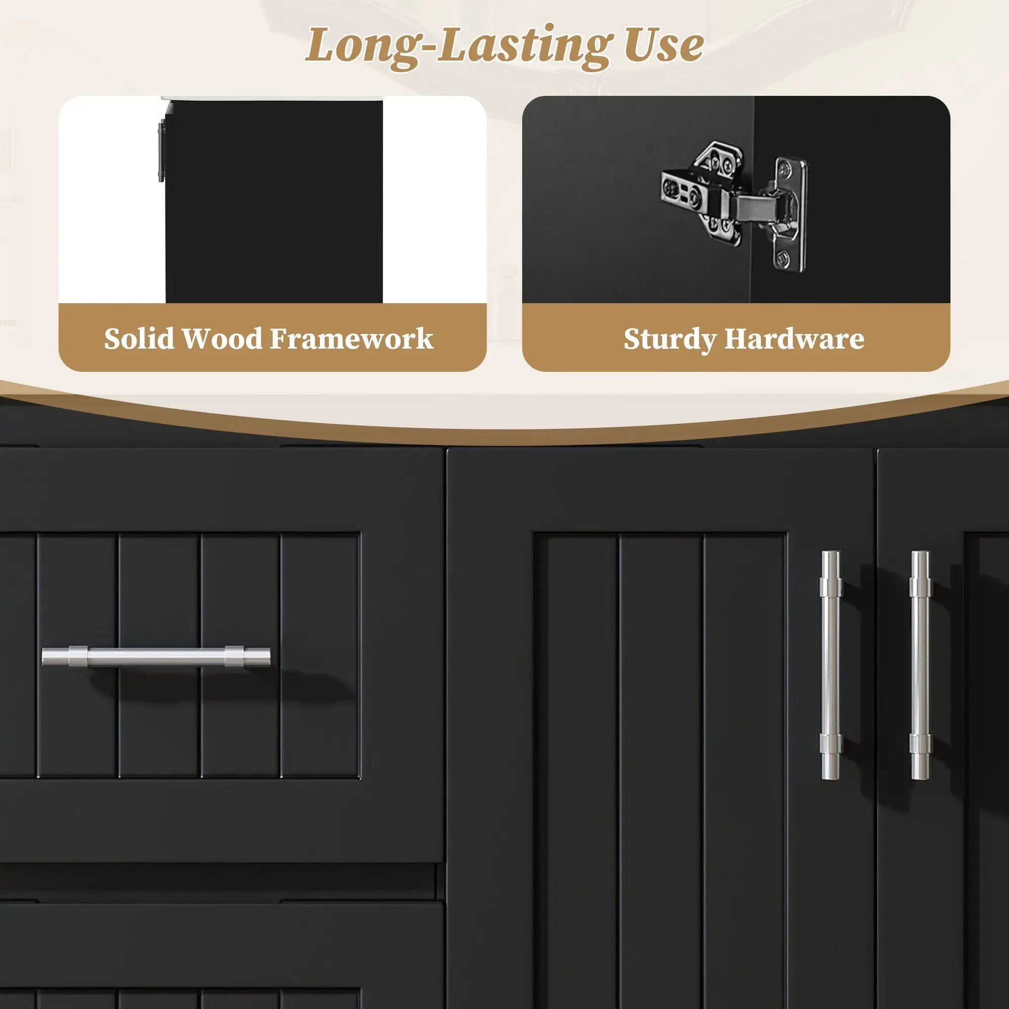 Wall Mounted Bathroom Vanity & Sink, 2 Drawers