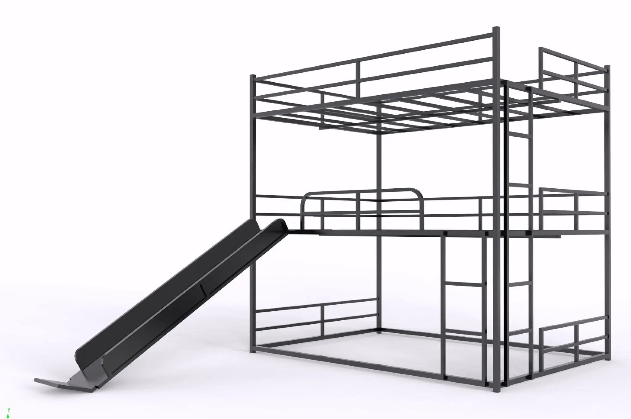 Twin Size House Loft Bed With Slide And Ladder - Black by Unique Piece Furniture