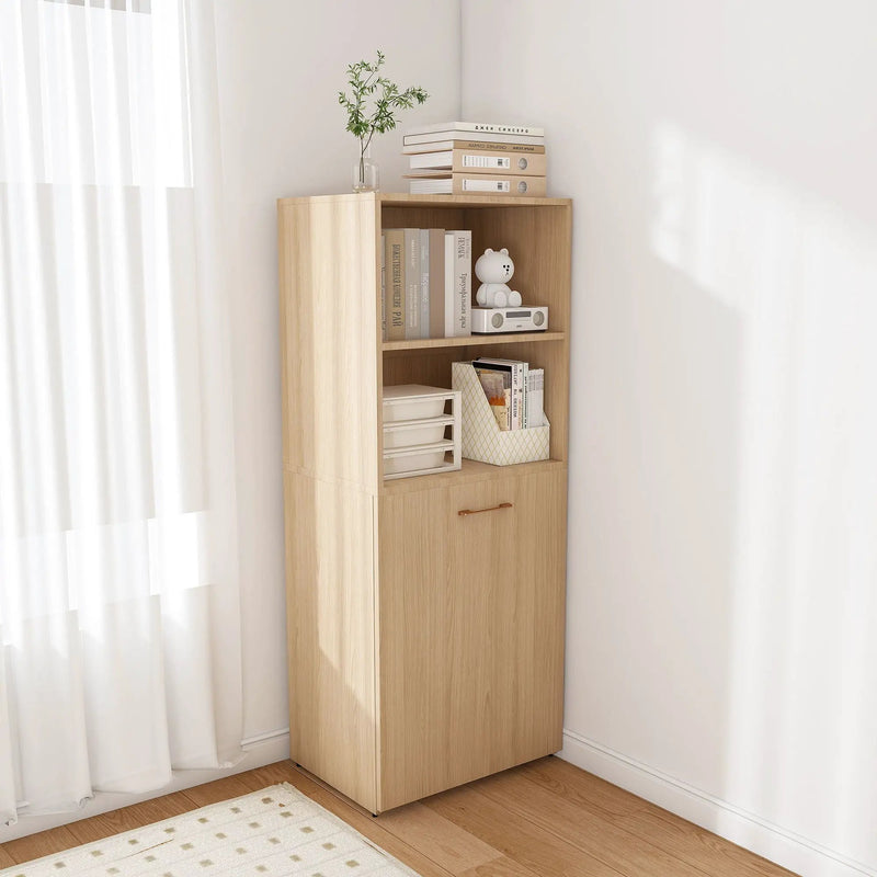 Stretchable Office Desk With Storage Shelves And Mobile Wheels