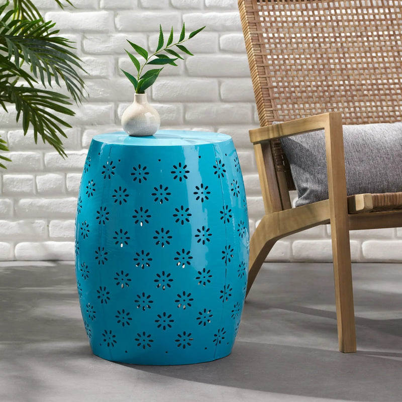 Soleil Barrel Shaped Side Table by HouseOfZazla