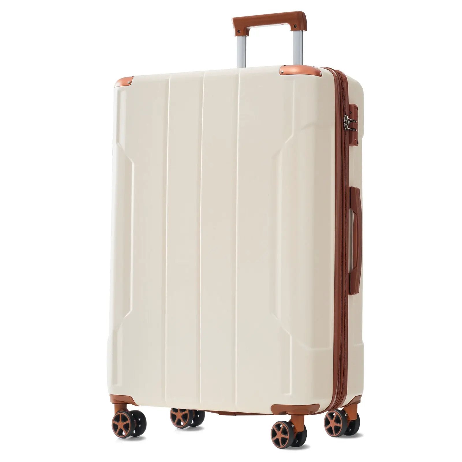 Brown & White 6-Piece Expandable Hardshell Luggage Set by HouseOfZazla
