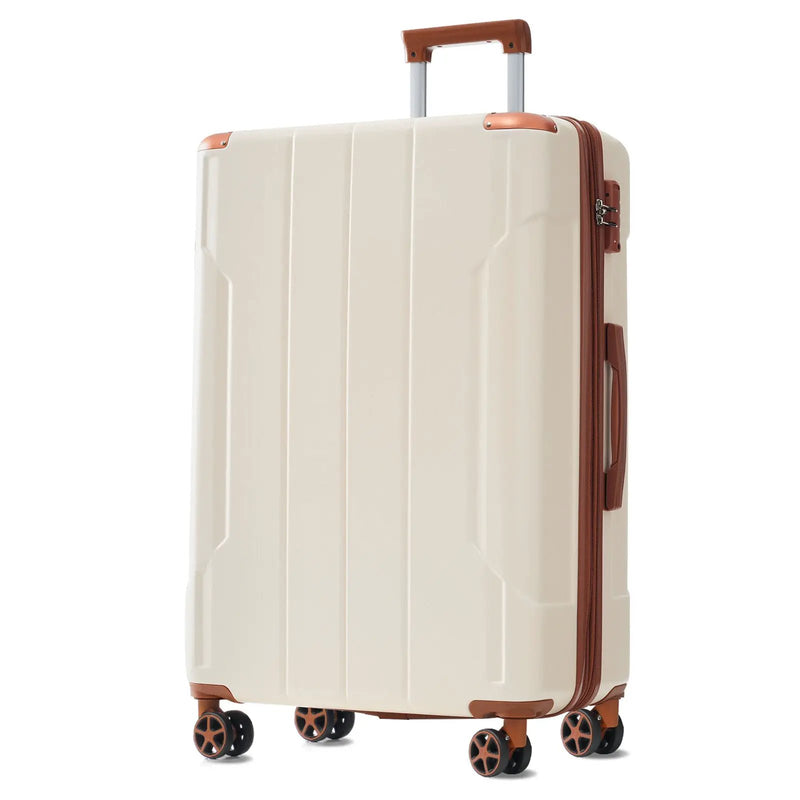 Brown & White 6-Piece Expandable Hardshell Luggage Set by HouseOfZazla