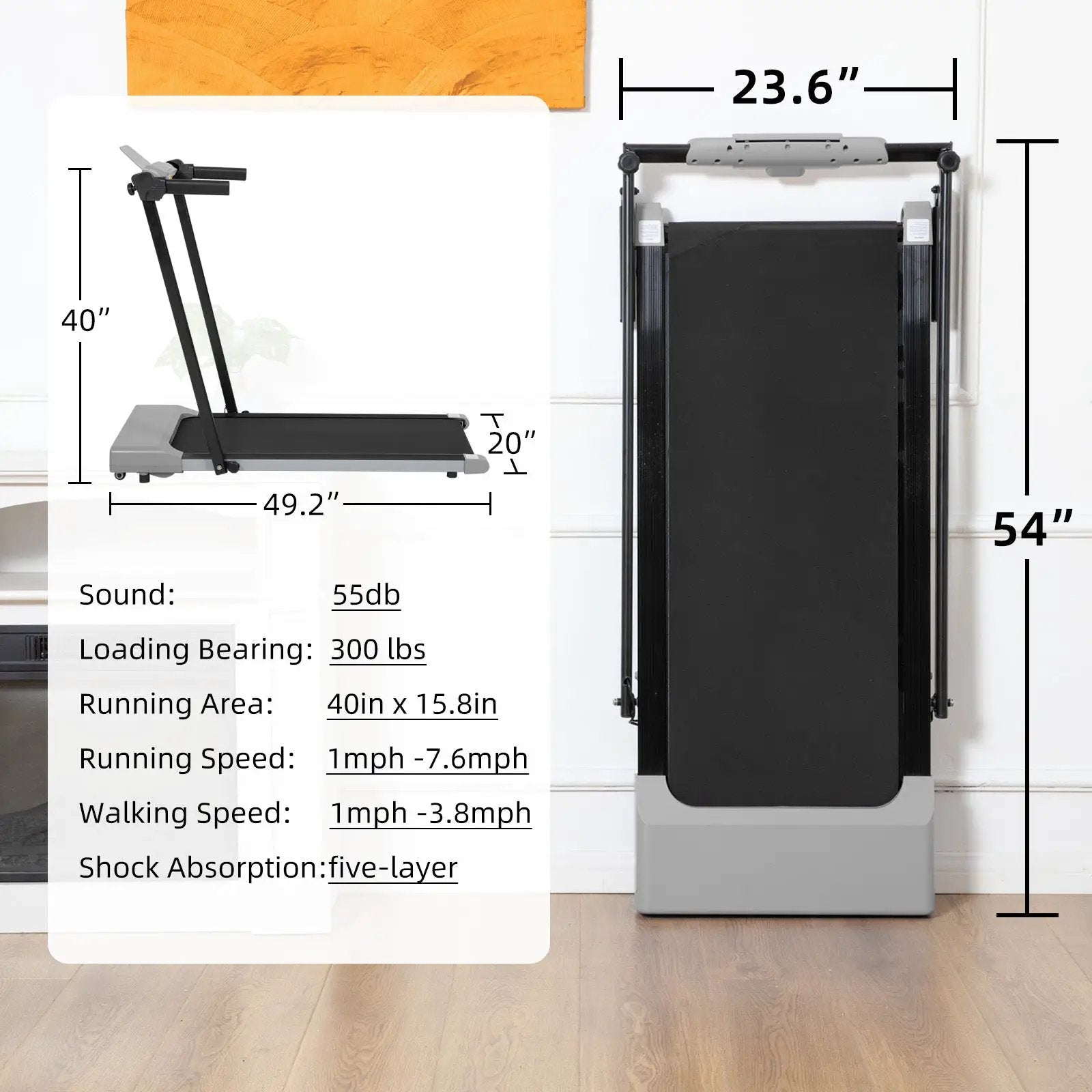 Treadmills for Home, Treadmill with LED for Walking & Running by HouseOfZazla