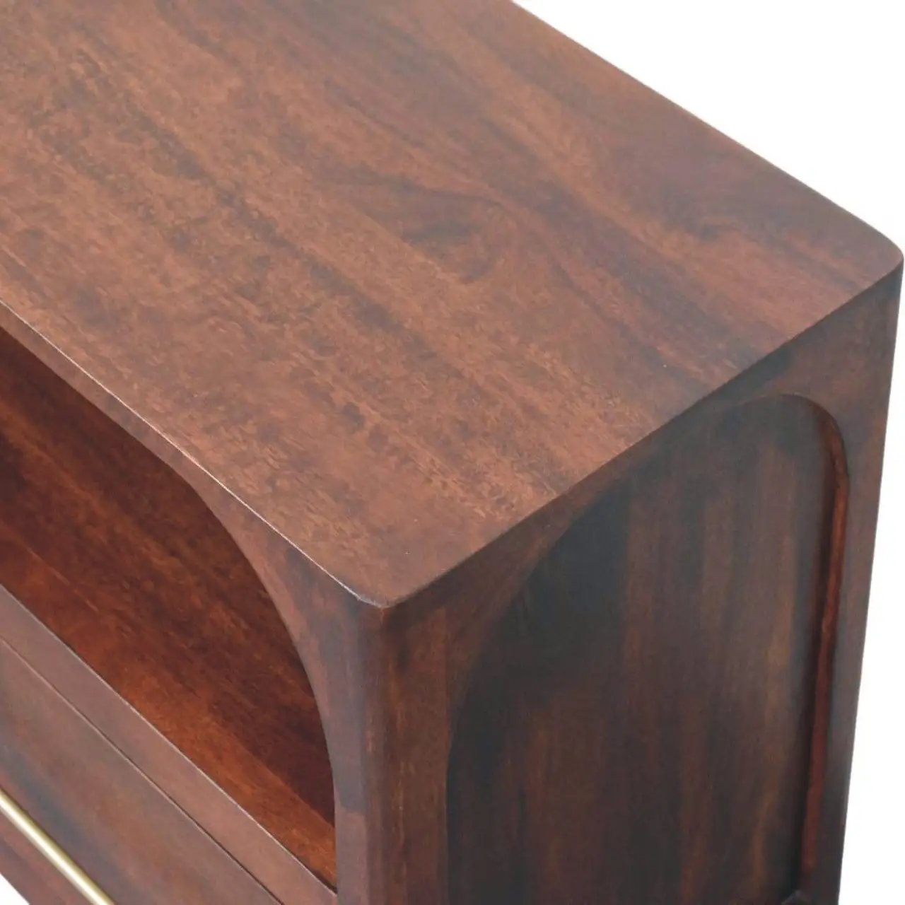 Solid Wood Arched Edge 2 Drawer Media Unit by HouseOfZazla