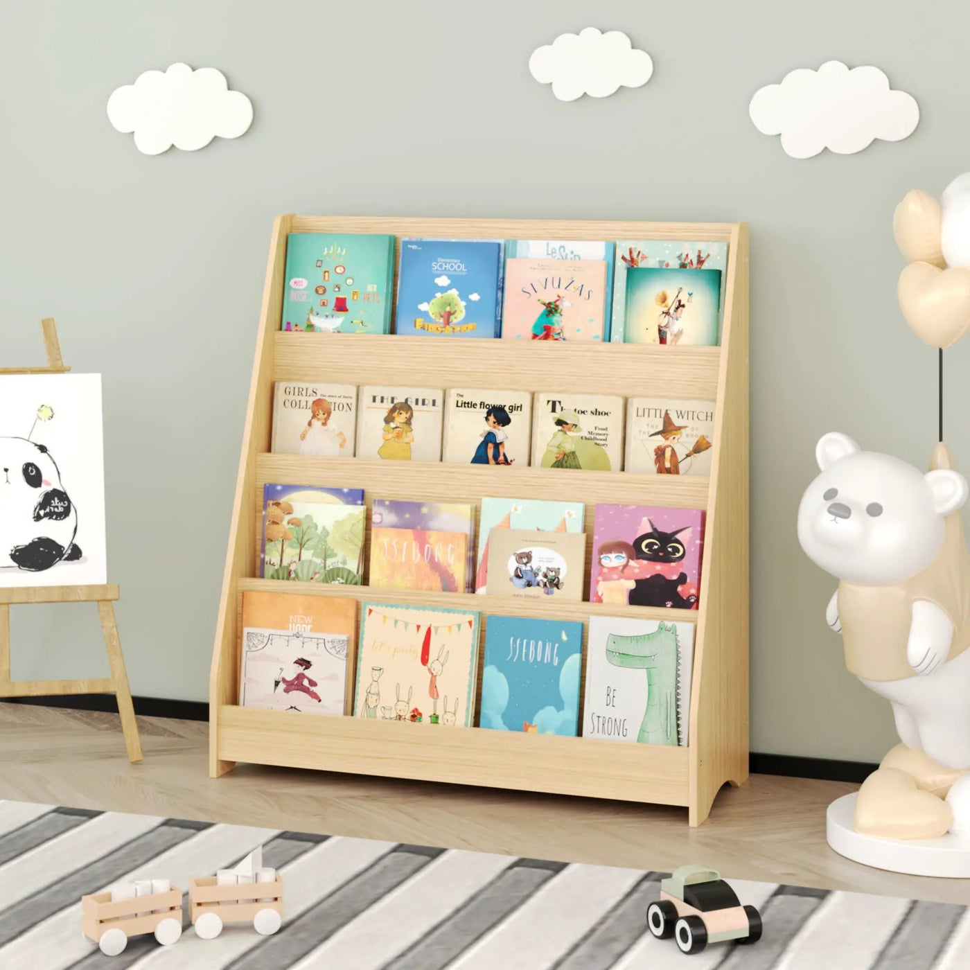 4 Tier Bookshelf, Toddler Book Display Shelves by HouseOfZazla