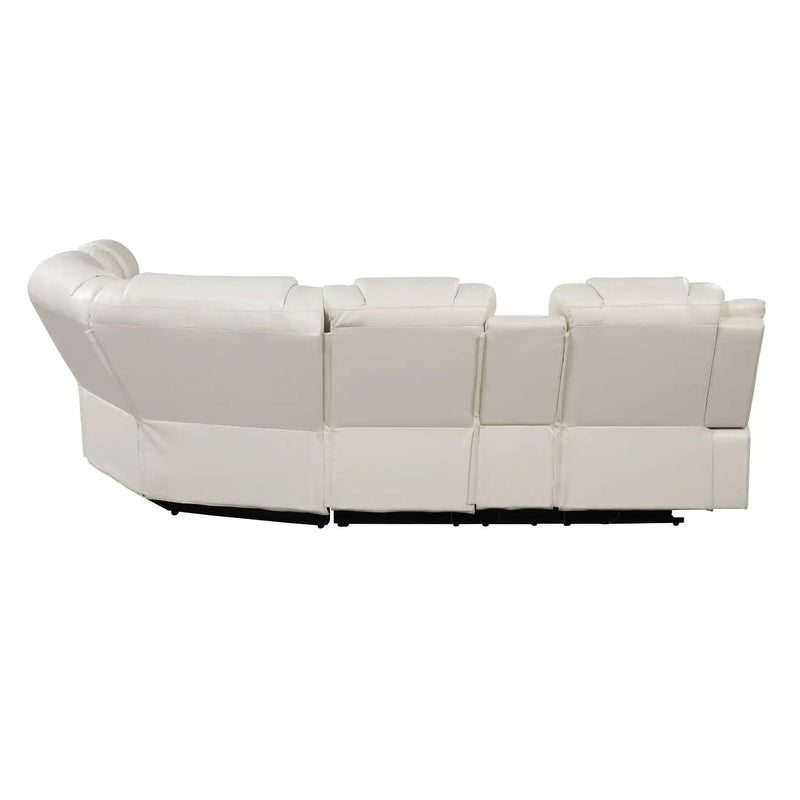 Challenger - Recliner Sectional Sofa, Built In USB, C Ports & Bluetooth by HouseOfZazla