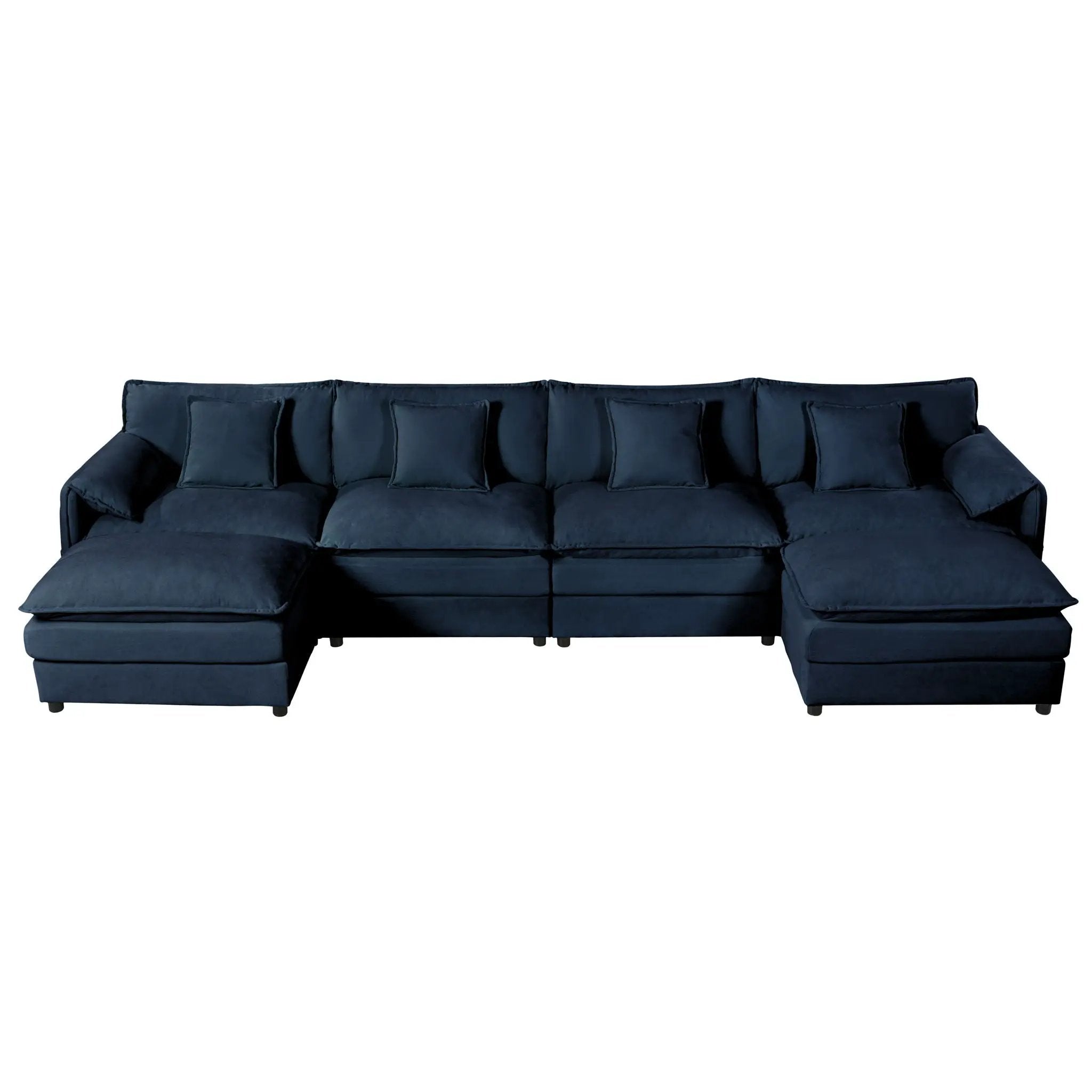 Modern Comfy Deep Seat Modular Sectional Sofa Cloud Couch With Ottoman by Unique Piece Furniture