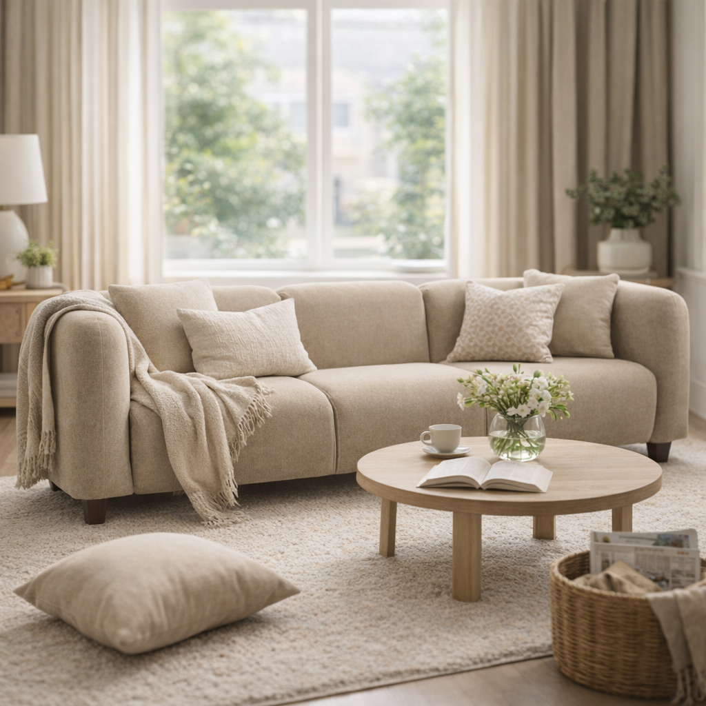 Modern 87 Inch Upholstered Chenille Sofa with Sturdy Frame - Multiple Colors, photo 2 of 6