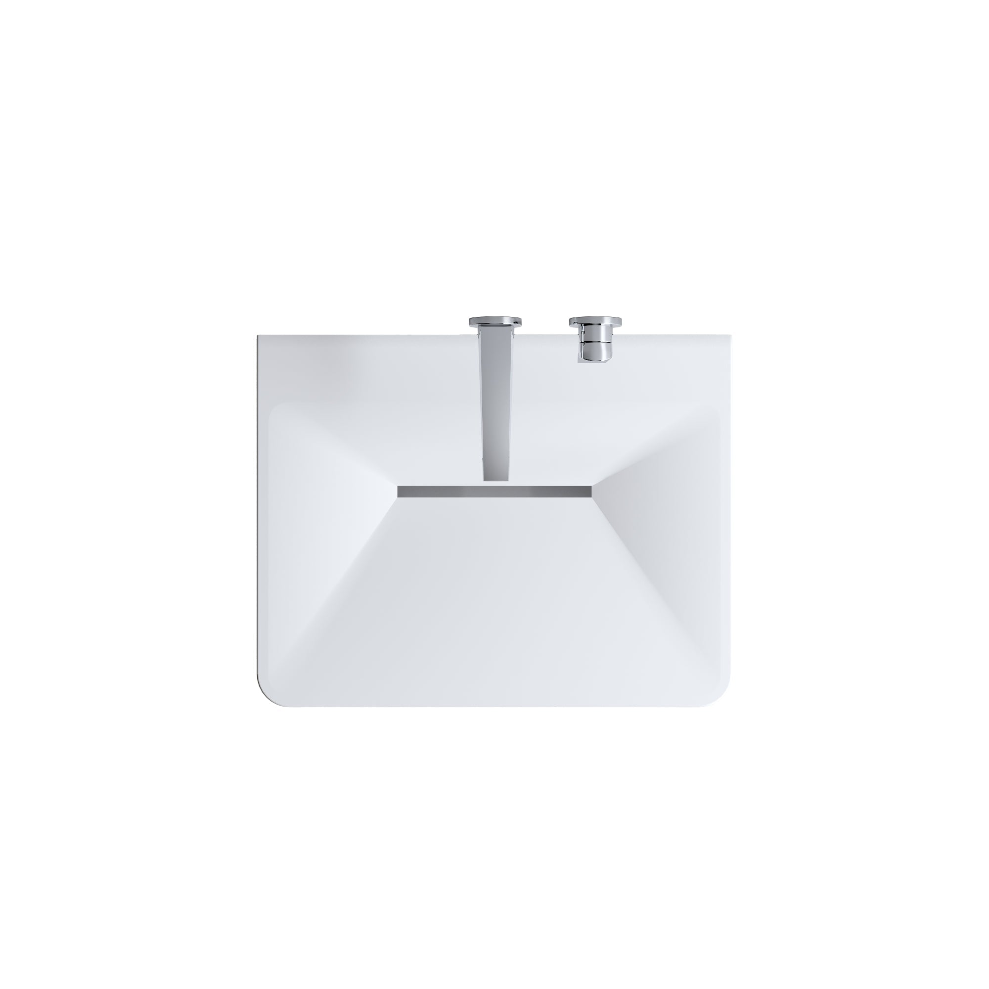 Modern Wall-Mounted Solid Surface Pedestal Sink by HouseOfZazla
