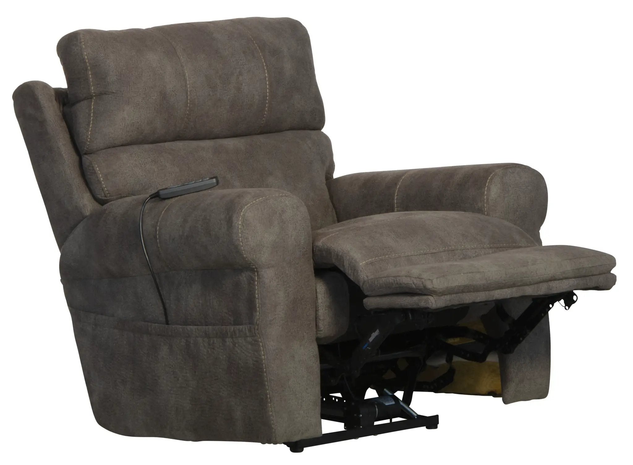Tranquility - Power Headrest Power Lay Flat Reclining With CR3 Heat / Massage / Lumbar - Pewter by Unique Piece Furniture