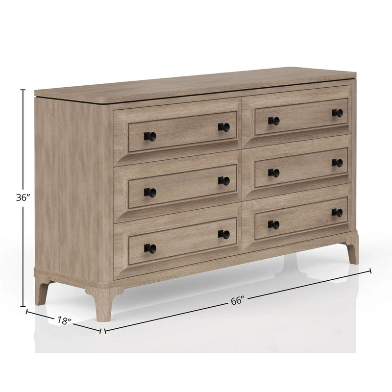 Queen Canopy Bedroom Set With A 2 Drawer Nightstand A Dresser With Poster Mirror And A Door Chest - Sand by HouseOfZazla