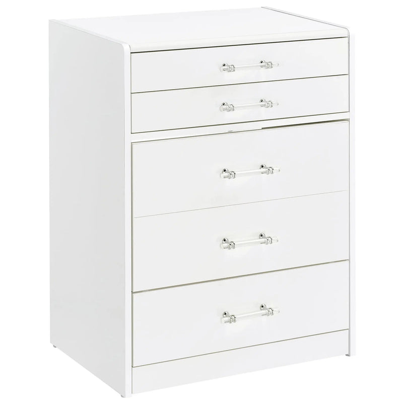 Danbury 3-drawer Makeup Vanity & Stool Set White High Gloss by Unique Piece Furniture